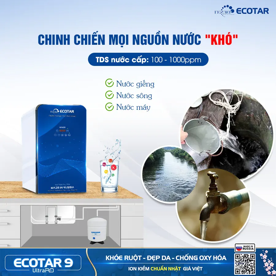 Máy lọc nước ion kiềm Geyser Ecotar 9 UltraRO