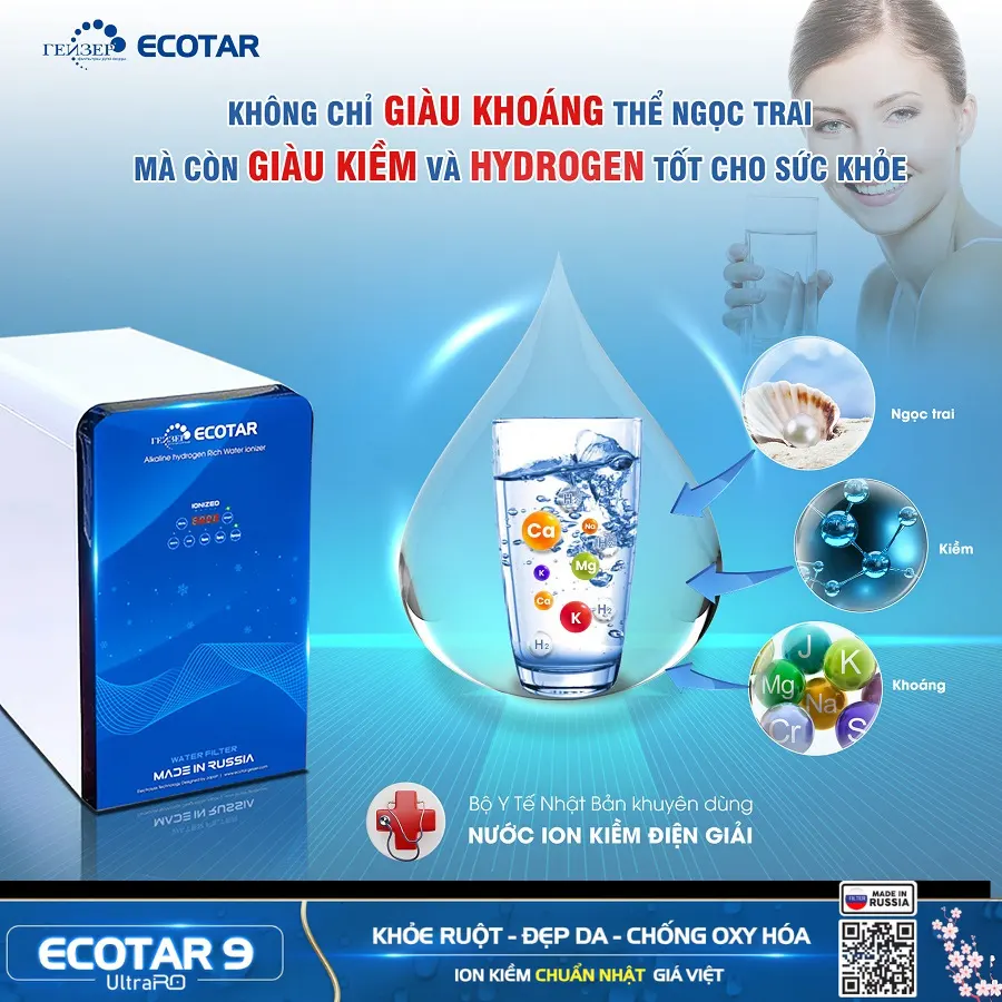 Máy lọc nước ion kiềm Geyser Ecotar 9