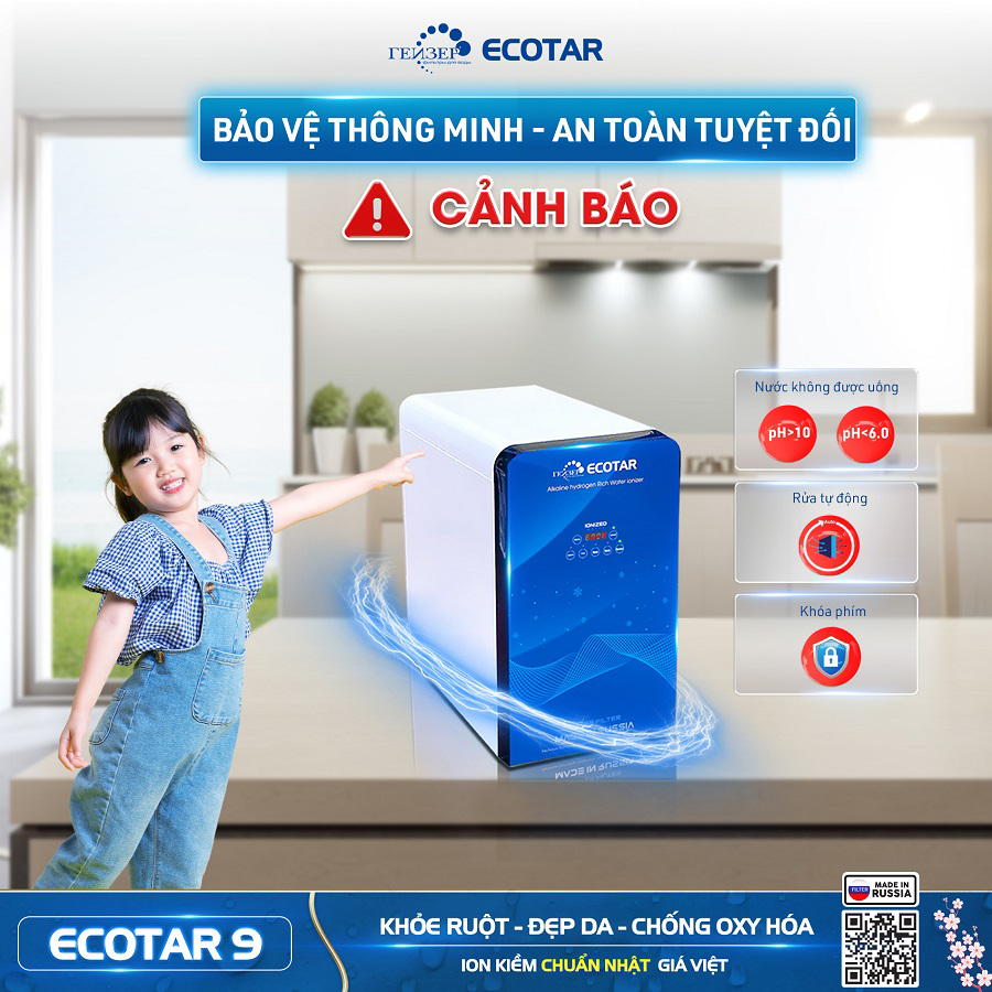 máy lọc nước ion kiềm Geyser Ecotar 9